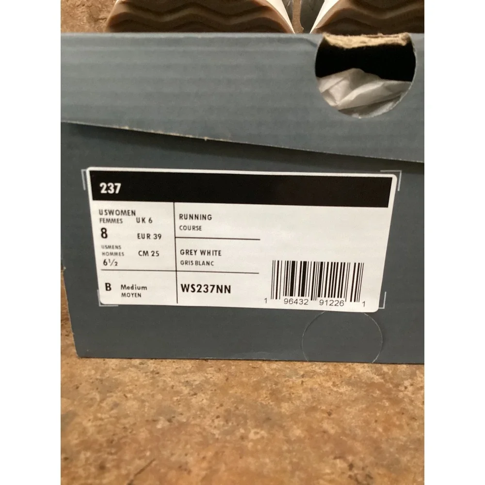New Balance 237 Grey White Suede Satin Running Shoes WS237NN Womens 8 Mens 6.5